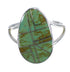 Turquoise Inlay And Sterling Silver Southwestern Ring Size 6-3/4 WX58743
